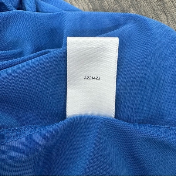 Susan Graver Women's Liquid Knit A-Line Shift Dress Large Midi Blue - Picture 6 of 10